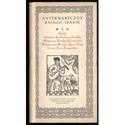 Antykwaryczny katalog-cennik 5, Sztuka, estetyka, architektura, grafika, malarstwo, rzeźba, urbanistyka, zdobnictwo, muzyka, śpi