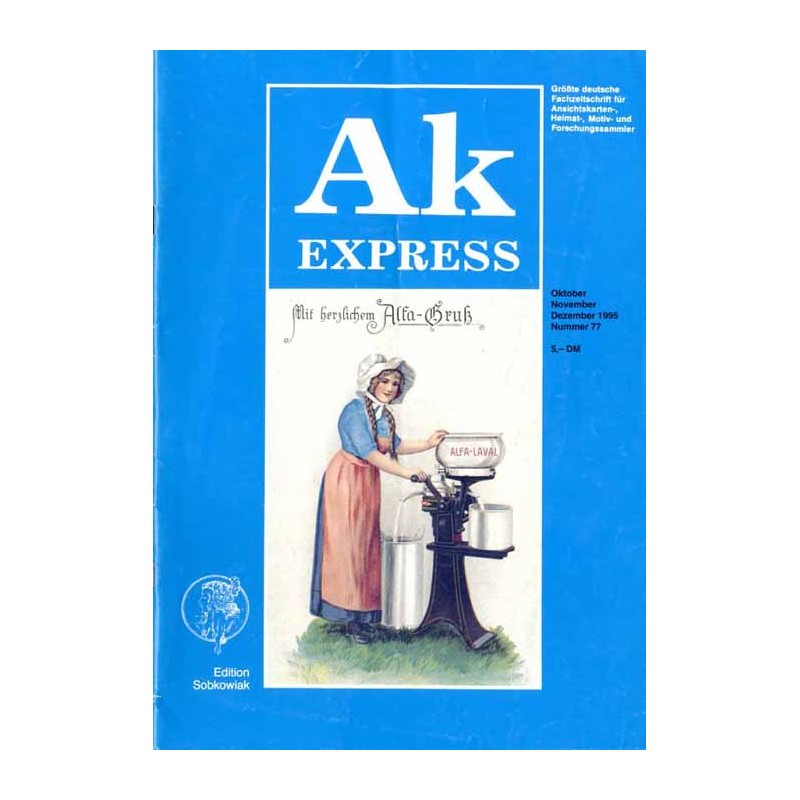 Ak Express. Größte deutsche Fachzeitschrift für Ansichtskarten-, Heimat-, Motiv- und Forschungssammler. (1995). Nr 77 (Oktober-N