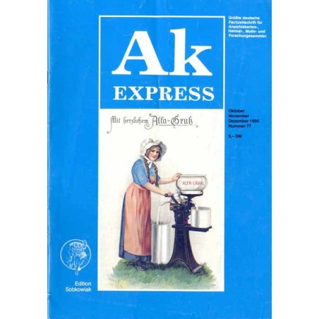 Ak Express. Größte deutsche Fachzeitschrift für Ansichtskarten-, Heimat-, Motiv- und Forschungssammler. (1995). Nr 77 (Oktober-N