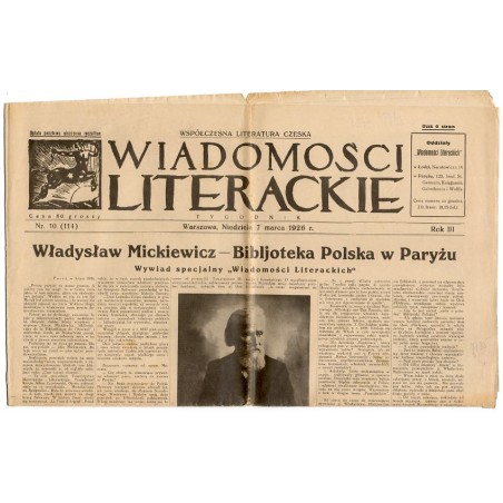 Wiadomości Literackie. Tygodnik. R.3 (1926). Nr 10 (114) (7 marca 1926)