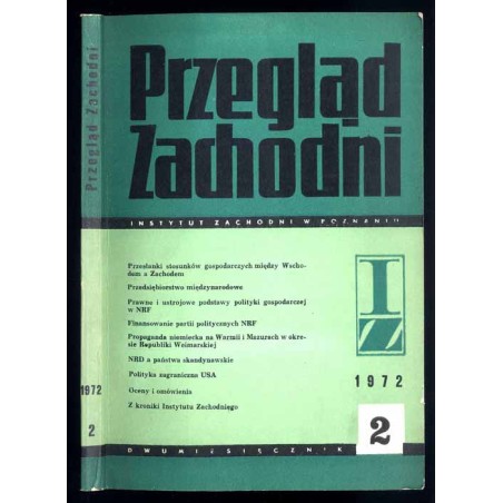 Przegląd Zachodni. Dwumiesięcznik. R.26 (1972). Nr 2 (III-IV 1972)