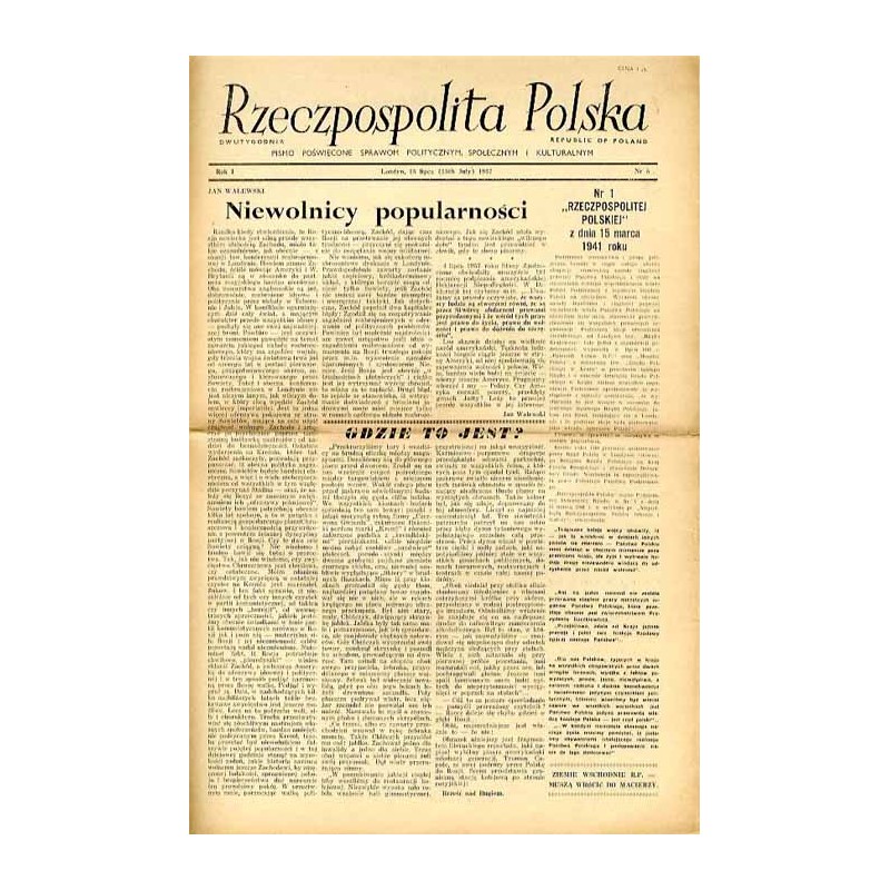 Rzeczpospolita Polska. Dwutygodnik. Pismo poświęcone sprawom politycznym, społecznym i kulturalnym. R.1 (1957). Nr 5 (15 lipca 1