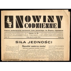 Nowiny Codzienne. Pismo poświęcone sprawom ludu polskiego na Śląsku Opolskim. R.26 (1936). Nr 215 (18 września 1936)