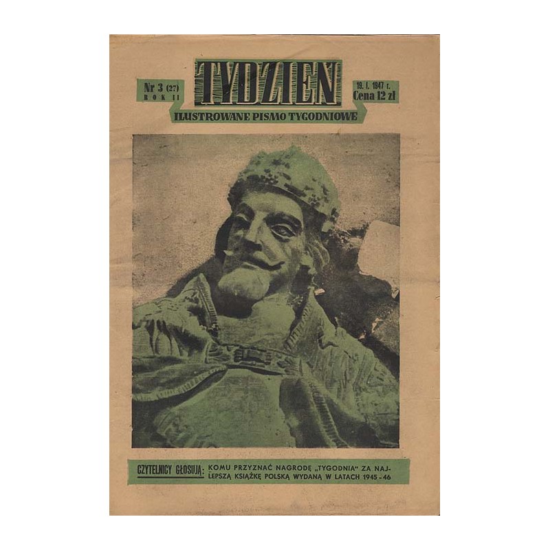 Tydzień. Ilustrowane pismo tygodniowe. R.2 (1947). Nr 3 (27) (19 stycznia 1947)