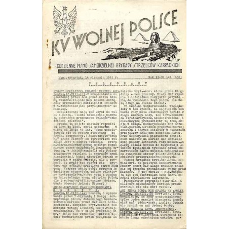 Ku Wolnej Polsce. Codzienne pismo Brygady Strzelców Karpackich. R.2 (1941). Nr 194 (300) (14 sierpnia 1941)