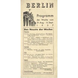Berlin. Programm der Woche vom 31. Aug. - 6. Sept. 1937