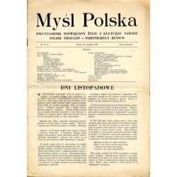 Myśl Polska. Dwutygodnik poświęcony życiu i kulturze Narodu  Polish Thought. Fortnightly review. [R.1] (1941). Nr 14-15 (15 lis