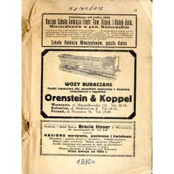 Kalendarz Gospodarski na Rok Pański 1930. R.22