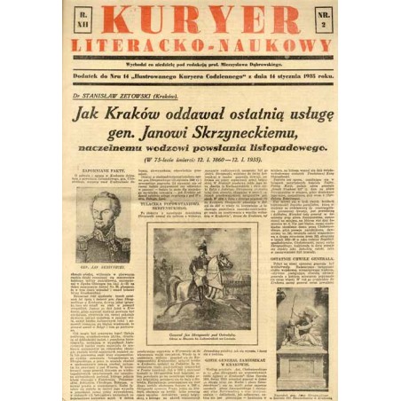 Kuryer Literacko-Naukowy. R.12 (1935). Nr 2 (14 stycznia 1935) / Łapsze Niżne / Jan Skrzynecki / Stanisław Wyspiański