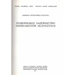 Staropolskie nazewnictwo instrumentów muzycznych