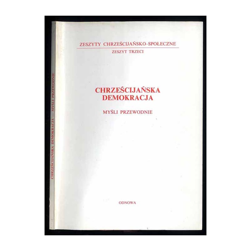 Chrześcijańska demokracja. Myśli przewodnie