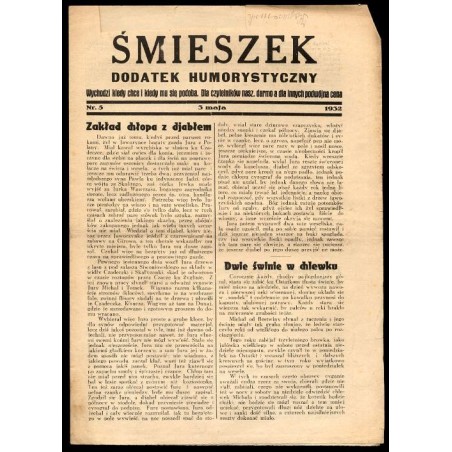 Śmieszek. Dodatek humorystyczny. 1932. Nr 5 (3 maja 1932)