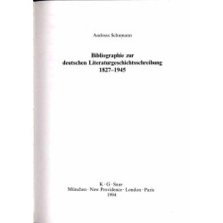 Bibliographie zur deutchen Literaturgeschichtsschreibung 1827-1945
