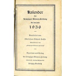 Kalender Leipziger Bienen-Zeitung für das Jahr 1936 / kalendarz pszczelarski