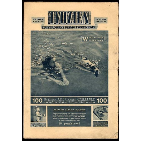 Tydzień. Ilustrowane pismo tygodniowe. R.3 (1948). Nr 23 (99) (13 czerwca 1948)