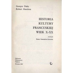 Historia kultury francuskiej wiek X-XX