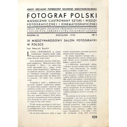 IX Międzynarodowy Salon Fotografiki w Polsce 28.IX-3.XI.1935. Katalog / Fotograf Polski. Miesięcznik ilustrowany sztuki i wiedzy