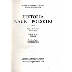 Historia nauki polskiej. T.2: Barycz Henryk: Barok Opałek Kazimierz: Oświecenie