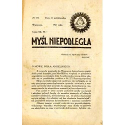 Myśl Niepodległa. R.1921. Nr 575 (22 października 1921)