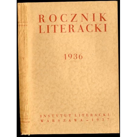 Rocznik Literacki za rok 1936 (R.5)