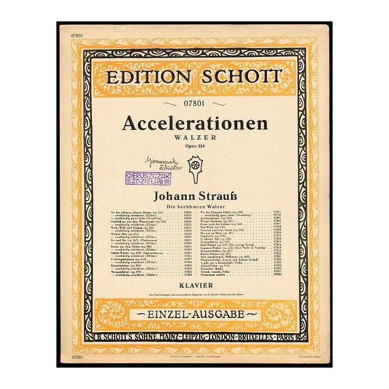 Accelerationen. Walzer. Op. 234