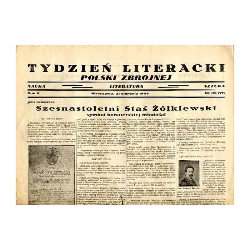 Tydzień Literacki Polski Zbrojnej. Nauka-literatura-sztuka. R.2 (1938). Nr 33 (71) (21 sierpnia 1938) / powstanie styczniowe 186