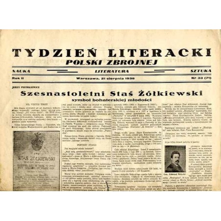 Tydzień Literacki Polski Zbrojnej. Nauka-literatura-sztuka. R.2 (1938). Nr 33 (71) (21 sierpnia 1938) / powstanie styczniowe 186