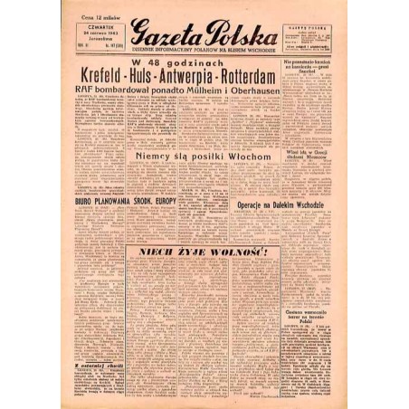 Gazeta Polska. Dziennik informacyjny Polaków na Bliskim Wschodzie. R.3 (1943). Nr 147 (586) (24 czerwca 1943) / wiersze Lecha Pi
