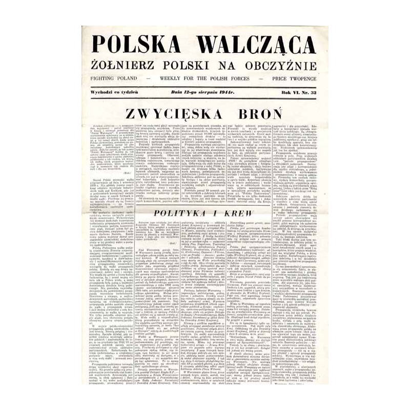 Polska Walcząca - Żołnierz Polski na Obczyźnie. Fighting Poland. Weekly for the Polish Forces. R.6 (1944). Nr 32 (12 sierpnia 19