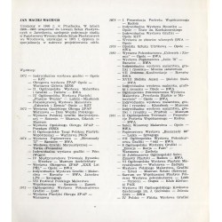 Jan Maciej Maciuch. Wystawa rysunku. Maj-czerwiec 1987 Galeria Arkady-Pawilon wystawowy BWA, Październik 1988 Dom Esterki - Dom