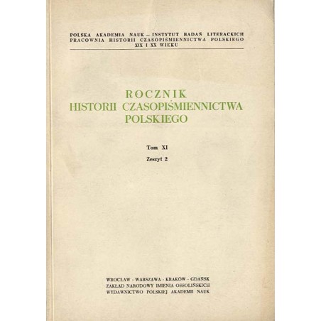 Rocznik Historii Czasopiśmiennictwa Polskiego. T.11 (1972). Z.2