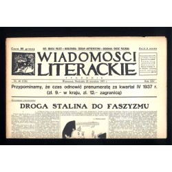 Wiadomości Literackie. Tygodnik. R.14 (1937). Nr 40 (726) (26 września 1937)