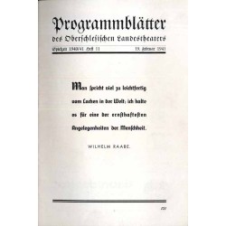 Programmblätter des Oberschlesischen Landestheaters. Oberschlesiches Landestheater Beuthen. Spielzeit 1940/41.  Heft 11 (19. Feb