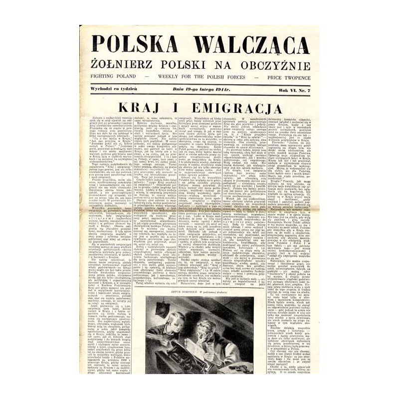 Polska Walcząca - Żołnierz Polski na Obczyźnie. Fighting Poland. Weekly for the Polish Forces. R.6 (1944). Nr 7 (19 lutego 1944)