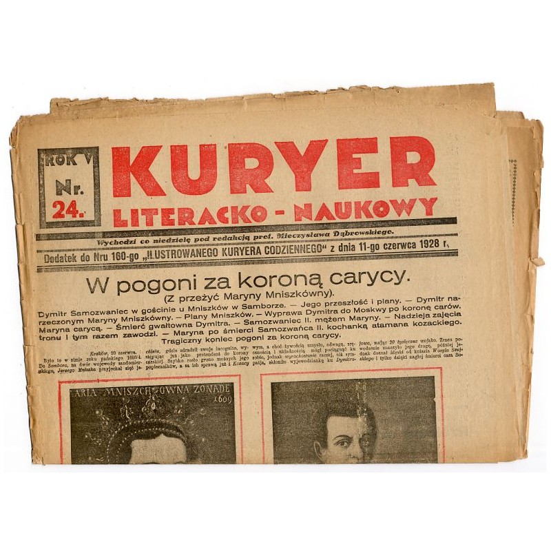 Kuryer Literacko-Naukowy. R.5 (1928). Nr 24 (11 czerwca 1928). Bezpłatny dodatek do Nru 160-go "Ilustrowanego Kuryera Codzienneg