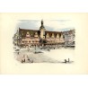 Motive aus Leipzig. Original-Lithographien von Max Schnabel. Altes Rathaus. Opern-Neubau. Thomaskirche. Bebauung am Ring. Völker