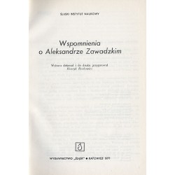 Wspomnienia o Aleksandrze Zawadzkim