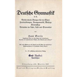 Deutsche Gymnastik. Vorbereitende Übungen für den Sport Frottierübungen, Atemgymnastik, Massage Körperpflege Verhalten im Licht-
