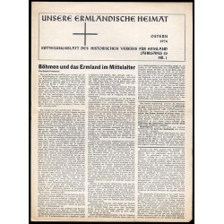 Unsere Ermländische Heimat. Mitteilungsblatt des Historischen Vereins für Ermland. 20. Jahrgang (1974). Nr. 1 2/3 4 (komplet)
