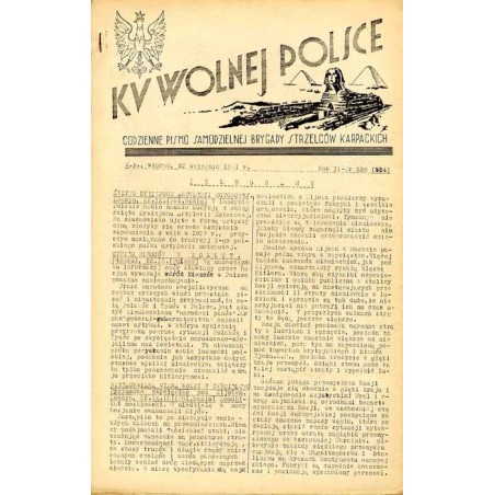 Ku Wolnej Polsce. Codzienne pismo Brygady Strzelców Karpackich. R.2 (1941). Nr 228 (334) (23 września 1941)