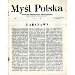 Myśl Polska. Dwutygodnik poświęcony życiu i kulturze narodu  Polish Thought. Fortnightly review. [R.4] (1944). Nr 79 (15 paździ