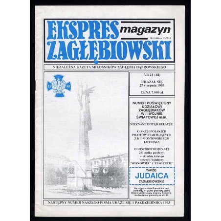 Ekspres Zagłębiowski. Magazyn. Niezależna gazeta miłośników Zagłębia Dąbrowskiego. R.4 (1993). Nr 21 (48)