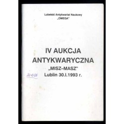 Lubelski Antykwariat Naukowy "Omega". IV Aukcja Antykwaryczna "Misz-Masz" Lublin 30.01.1993