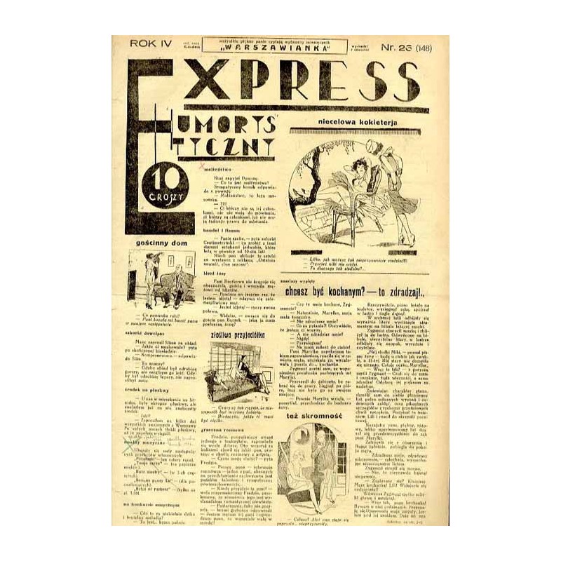 Express Humorystyczny. R.4 (1933). Nr 26 (148) / Marian Dąbrowski (Emden): Z kwiatu na kwiat. Romans Szyller Szkolnik: Z za kul