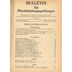 Bulletin für Pferdeleistungsprüfungen. 28. Jahrgang (1982). Nr 1-12 29. Jahrgang (1983). Nr 1-12