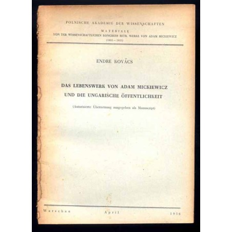 Das Lebenswerk von Adam Mickiewicz und die ungarische Öffentlichkeit