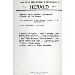 Herald. Historia. Genealogia. Heraldyka. Kwartalnik. (1990) Nr 1