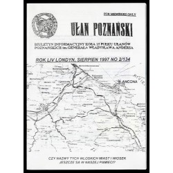 Ułan Poznański. Biuletyn informacyjny Koła 15 Pułku Ułanów Poznańskich Im. Generała Władysława Andersa. R.54 (1997). Nr 2/134 (V