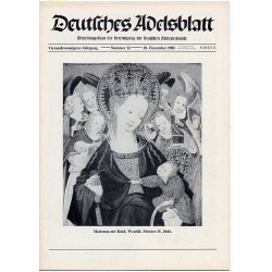 Deutsches Adelsblatt. 24. Jahrgang (1985). Nr 12 (10 XII 1985) [Madonna mit Kind, Westfäl. Meister 15. Jhdt.]