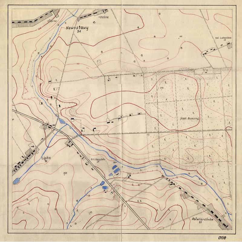 [Konspiracyjna mapa szkoleniowa w skali 1:25.000]. [Arkusz] 1708